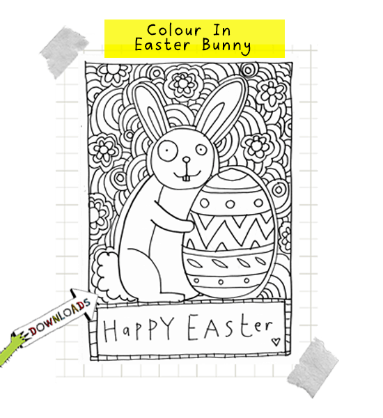 Easter Bunny To Colour In