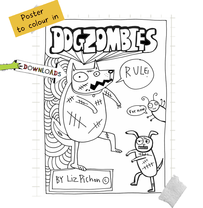 Dog Zombies Colour In